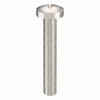 This pan head machine screw features an M8x1.25 thread, 50 mm length, and is made from 316 stainless steel with a plain finish. It has a Phillips drive with #4 drive size. Commonly used for general assembly, panel mounting, and securing components in applications requiring corrosion resistance