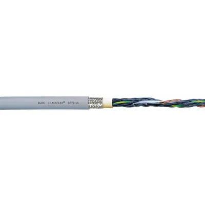 CHAINFLEX Control Cable: 18 AWG, 12 Conductors, 25 ft, PUR Jacket - Continuous Flexing Control Cables