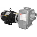 This self-priming centrifugal pump is designed for transferring water and light non-corrosive liquids. It operates on 208-230/460V AC, delivers up to 65 ft of head, and features 3-inch compatible intake and discharge connections. The TEFC motor enclosure protects against dust and moisture. Typical applications include dewatering, irrigation, and tank filling where reliable priming is required.