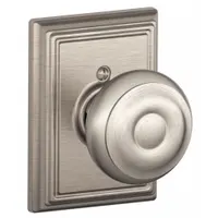 Non-functional dummy knob lockset for use on the inactive door of a pair where no latching is required. Features a Georgian style with a nickel finish. Provides consistent appearance with matching active lockset
