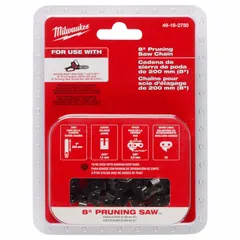 Chainsaw chain with 3/8 in pitch, 0.04 in gauge, and 33 drive links. Compatible with 8-inch bar length. Used for cutting wood, pruning, and trimming in landscaping and property maintenance.