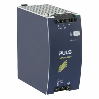 PULS DC Power Supply: DIN Rail, 240 W Output Power - Rated, 5 A Current - Output - DIN Rail Mount DC Power Supplies