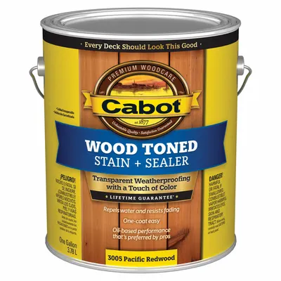 CABOT Wood Stain: Wood Stain and Sealer, Exterior, Oil, 1 gal Container Size - Combination Wood Stain & Sealers