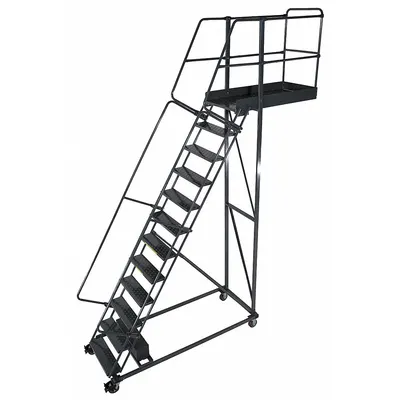 BALLYMORE Rolling Cantilever Ladder: 10 ft Platform Ht, Unassembled, Locking Casters - Unsupported Cantilever Ladders