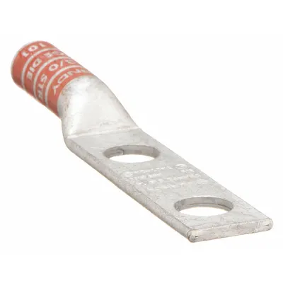 BURNDY Compression Lug: For 3/0 AWG, Stranded Wire, 1/2 in Stud Size, Long - Two-Hole Compression Lugs