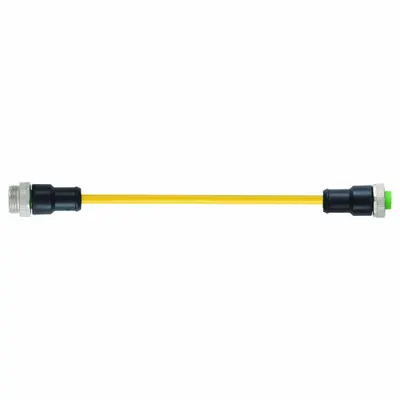 MURRELEKTRONIK Cordset: 7/8" Male Straight x Female Straight, 4 Pins, Yellow, TPE, 0.3 m Cable Lg - Double-Ended Cordsets with TPE Jacket for Heaviest-Duty Applications