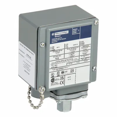TELEMECANIQUE SENSORS Pressure Switch: 1.5 psi – 75 psi, 9012G Series - Liquid- & Corrosion-Resistant Machine Tool Pressure Switches