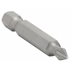 Standard-duty power bit with #1 Phillips (PH1) drive size and hex shank, made of steel. Suitable for driving screws in general assembly and maintenance tasks. Sold in a 10-pack.