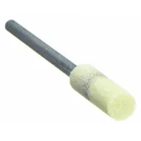 Ceramic mounted point with 80 grit and W164 shape, designed for cool cutting on stainless steel and nickel alloys. Used for deburring, blending, and finishing in tool and die, aerospace, and metal fabrication applications