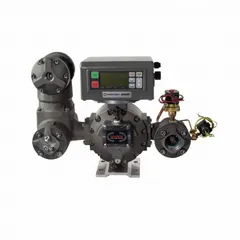 This positive displacement flowmeter from FILL-RITE features an anodized aluminum housing and an LED display. It measures flow in gallons with an accuracy of +/-0.5%. Designed for use with fuel transfer pumps, it is suitable for measuring diesel, gasoline, and other petroleum products in industrial and commercial fueling applications.