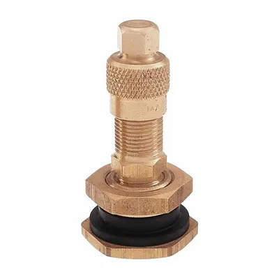 HALTEC H-45 Clamp-In Tire Valve Stem for Trucks, Gold Brass, TR J-670 - Tire Valve Stems