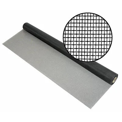 PHIFER Replacement Screen: Fiberglass, Charcoal, 18 x 14 Mesh Size, 8 ft Wd - Fiberglass Door and Window Screen