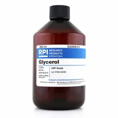 Liquid protease inhibitor supplied in a 500 mL plastic container. USP grade and certified BSE/TSE free. Used in biochemical and pharmaceutical research to prevent protein degradation during cell lysis and protein extraction protocols.