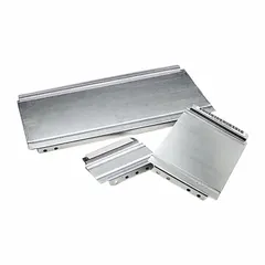 Silver drawer divider for LISTA modular drawer cabinets. Fits drawers with 100 mm to 125 mm height. Overall length 6 9/16 in, overall height 3 in. Creates compartments to organize tools and parts.