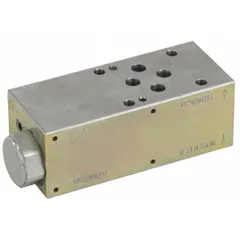 This load holding check valve prevents reverse flow in hydraulic systems, maintaining load position. Constructed with a steel body, it features SAE O-Ring Boss connections for both inlet and outlet. Rated for 5000 psi and 4.5 gpm, it is suitable for applications requiring reliable pressure holding in industrial machinery and equipment.
