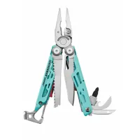 LEATHERMAN Multi Tool Plier: Multi-Tool Plier, 19 Tools, 19 Functions, 4 1/2 in Closed Lg, Aqua (MPN 833186)