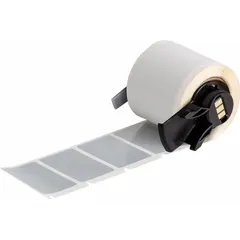 Silver matte precut label rolls in two sizes: 1 in x 1 1/2 in and 1 1/2 in x 1 in. Designed to reveal a VOID pattern if tampered with, providing visual evidence of unauthorized access. Used for securing equipment, seals, and assets where tamper evidence is required.