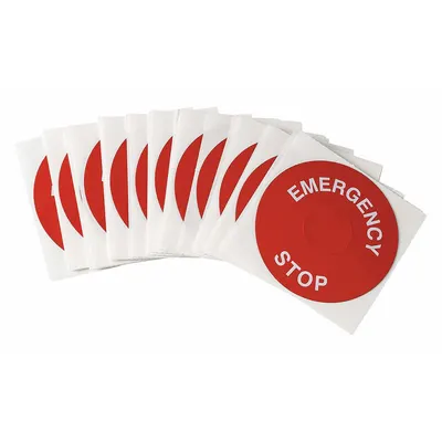 BRADY Legend Plate Label: 30 mm Panel Mounting Size, Round, 3 1/2 in Overall Dia - Labels for Push-Button Legends