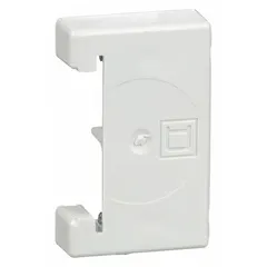 Screw-mount end clamp for securing IEC terminal blocks on 35 mm DIN rail. Natural color. Compatible with NSYSDR200D enclosure. Used in industrial electrical panels, control cabinets, and power distribution assemblies to prevent lateral movement of terminal blocks.