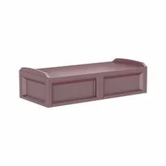 No-storage bed frame constructed from polyethylene in burgundy. Overall dimensions: 80 in length, 36 in width, 21 in height. Suitable for behavioral health and institutional settings where ligature-resistant furniture is required.