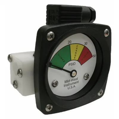 MIDWEST INSTRUMENT 522P-050V-LA Differential Pressure Indicator with Switch - Differential Pressure Indicators with Switch
