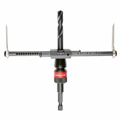 This 4-piece hole cutter kit is made of high speed steel and designed for cutting precise holes in drywall. With a maximum cutting depth of 1 inch, it is suitable for creating openings for electrical outlets, switches, or plumbing pipes. The cutters have 0 teeth, indicating a sharp-edged design for clean cuts in drywall material.