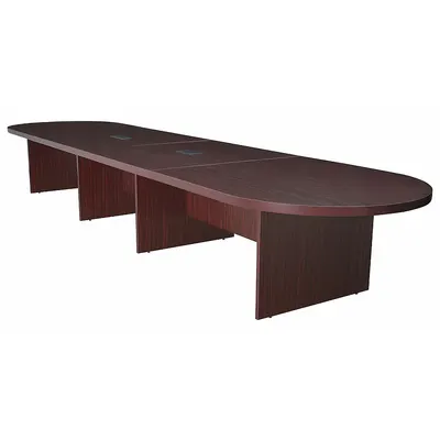 REGENCY Conference Table: Racetrack Oval, Laminate, Mahogany, 216 in Overall Lg - Oval Conference Tables