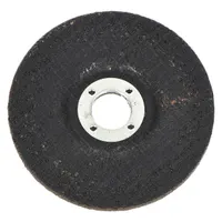 General purpose grinding wheel for carbon and stainless steel. Aluminum oxide construction with 24 grit for material removal, weld smoothing, and edge chamfering in fabrication and metalworking. Dimensions: 5" diameter, 1/4" thickness, 7/8" arbor hole. Series A24N