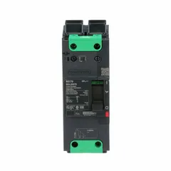 This 2-pole molded case circuit breaker is rated 70 A with a maximum interrupting capacity of 25 kA at 277/408 V AC. It features a fixed instantaneous trip mechanism and Everlink lug terminals on both line and load sides. Suitable for overcurrent protection in branch circuits and feeder circuits within electrical distribution systems.