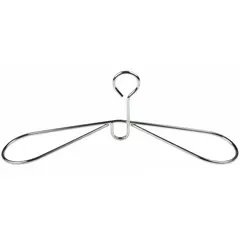 This coat hanger accessory measures 17-5/8 inches wide, 4 inches deep, and 6 inches high. It is designed for hanging coats and gloves in industrial or commercial settings, such as warehouses, factories, and workshops.