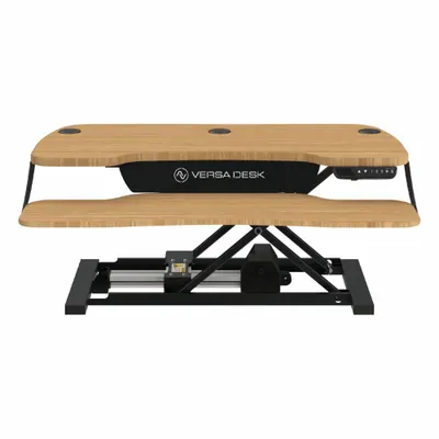 VERSADESK Standing Desk Converter: Electronic, Bamboo, Wood, 36 in Overall Wd - Electronic Standing Desk Converters