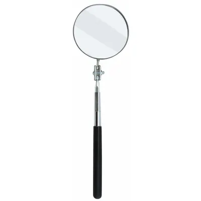 ULLMAN Inspection Mirror: 3 1/4 in Dia Mirror Size, Mirr. Mat. Glass - Standard Inspection Mirrors