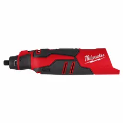 This cordless rotary tool features a brushless motor and variable speed control up to 27,500 RPM. It accepts 1/8 in collet accessories and is suitable for cutting, grinding, sanding, polishing, and engraving tasks on materials such as metal, wood, and plastic. Tool only, no battery or charger included.
