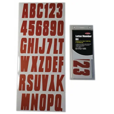 HARDLINE PRODUCTS Letter and Number Label Set: 3 in Character Ht, Indoor/Outdoor, Non-Reflective - Die-Cut Permanent Letters & Numbers
