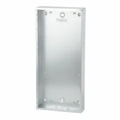 Surface-mount steel enclosure for Square D NQ Series panelboards. Rated 225 A with 54 spaces and NEMA 1 rating. Accepts compatible three-phase interior 3TZ03 or single-phase interior 4HGX1. Width 20 in, length 44 in. Suitable for housing electrical distribution components in commercial and industrial environments.