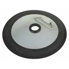 Follower plate designed for use in drum pumps and dispensing systems to guide and support material flow, maintaining consistent pressure on fluids or semi-solids. Compatible with manufacturer model number 5NUD9.