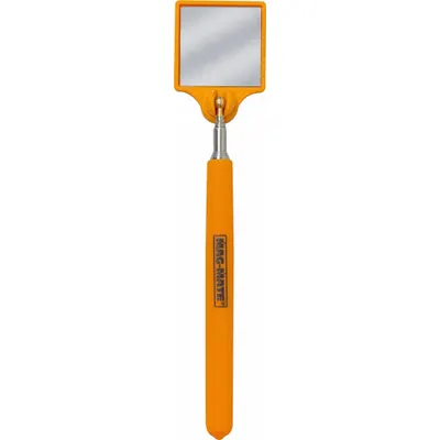 MAG-MATE Inspection Mirror: 2 in L x 2 in W Mirror Size, Mirr. Mat. Acrylic - Heat-Resistant Inspection Mirrors