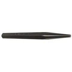 This pin loosening punch features a hexagon steel shank with 1/2 in width, a 2-1/4 in taper length, and 6-1/2 in overall length. Designed for striking applications to drive out pins and fasteners in metalworking and maintenance tasks.