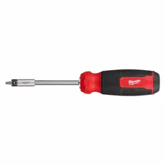 This security multi-bit screwdriver includes 26 tips in Hex, Nut Driver, Spanner, Torq-Set, and Torx types. The Spanner tip size is 8. Overall length is 9 inches. Suitable for driving and removing tamper-resistant fasteners in equipment enclosures and machinery.