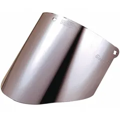 Polycarbonate replacement visor for face shields, 9 in height and 2 mm thickness. Provides heat resistance and impact protection in industrial environments such as welding, grinding, and chemical handling.