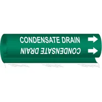 Pipe Marker: Condensate Drain, Green, White, Fits 2 1/2 to 7 7/8 in Pipe O.D., 1 Pipe Markers (MPN 5663-II)