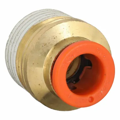 SMC KQ2S09-36AS Push-to-Connect x MNPT Brass Tube Fitting, 3/8" Thread, White - Polybutylene & Brass Tube Fittings