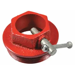 This bung adapter is designed for use with drums and containers to facilitate fluid transfer and dispensing. It is compatible with manufacturer model number 5NUD6. The adapter provides a secure connection point for hoses or fittings in industrial setups.