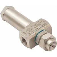 This external mix air-atomizing spray nozzle from EXAIR delivers a round spray pattern at 15 inches with a flow rate of 0.9 scfm. Constructed of stainless steel, it features a 1/4 in FNPT connection and a no-drip design for precise liquid atomization in industrial coating, humidification, and cooling processes