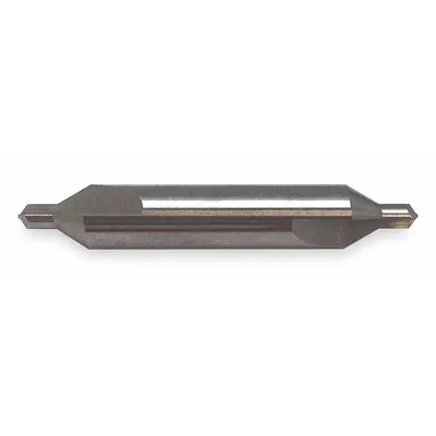 KEO Plain-Tip Center Drill, Double End, #8, 60°, 4" Overall Length, Carbide - Plain-Tip Center Drills