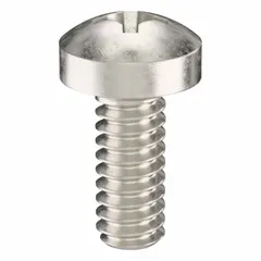 Pan head machine screws with M1.6x0.35 thread, 4 mm length, made from 316 stainless steel with plain finish. Phillips drive, #0 drive size. Supplied in a 100-piece pack. Used in general assembly, electronics, and equipment mounting where a low-profile head is required.