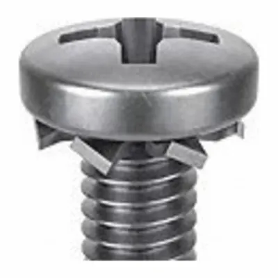 SEMS #6-32 x 7/16 in Stainless Steel Pan Head Machine Screw with - Machine Screws with External Tooth Lock Washers
