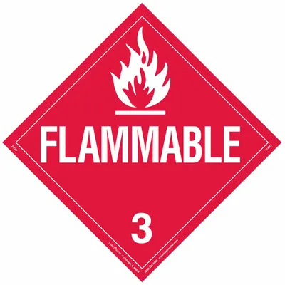 LABELMASTER Flammable Liquid Placard: Flammable, 10 3/4 in x 10 3/4 in, 10 3/4 in Label Ht - Class 3: Flammable Liquids