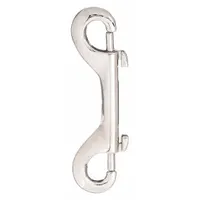 Zinc slide bolt spring snap with 4-inch overall length and 3/8-inch opening. Designed for quick-connect securing of ropes, chains, or straps in non-lifting applications. Not for lifting