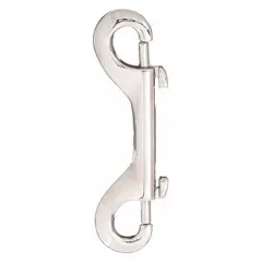 Zinc slide bolt spring snap with 4-inch overall length and 3/8-inch opening. Designed for quick-connect securing of ropes, chains, or straps in non-lifting applications. Not for lifting.